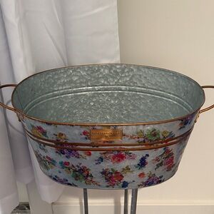 Mackenzie Childs Floral Galvanized Metal Tub will come bubble wrapped